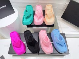 Designer women's sponge platform slippers. Beach shoelace toe flip sandal counter synchronous market exclusive original size: 35-39 (34.40.41 custom non-refundable)