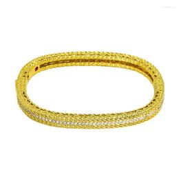 Bangle 2023 Bracelets On Hand Oval Full Zircon Diamond Gold Color Christmas Gift Women Female Crystal Luxury Fashion African Trum22