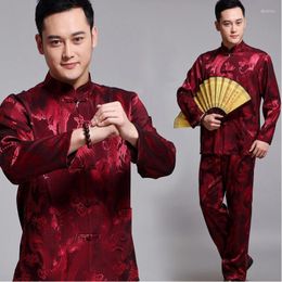 Stage Wear Chinese Ancient Costume Tai Chi Kongfu Outfit Martial Arts Traditional Male Clothing Tang Suit Hanfu Sets For Men