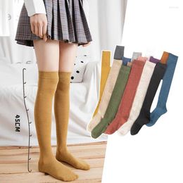 Women Socks Solid Cotton Stockings Over Knee Thigh Femme Jk Long Tights Stocking Woman Calcetines Medias