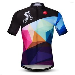 Racing Jackets Men Team Bike Jerseys Blue Bicycle Cycling Jersey Clothing Riding Mtb Clothes Pro Top Shirts Breathable