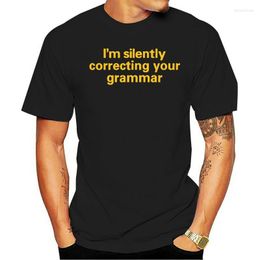 Men's T Shirts I'm Silently Correcting Your Grammar-geek Nerd Shirt Men Custom Funny Top Quality Tshirt Letters T-shirt For Women Cartoon
