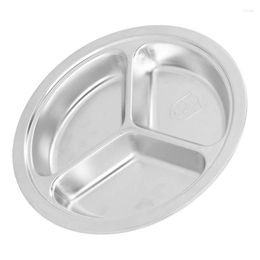 Bowls Divided Lunch Box Anti Scalding Design Stainless Steel Plate For Picnic Home Camping