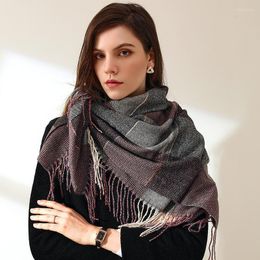 Scarves Wool Winter Warm Women Scarf Plaid Thick Blanket Shawls Wrap For Female Tassels Scarve High Quality PareoScarves ScarvesScarves Kimd