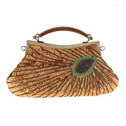 Evening Bags Women Retro Beaded Embroidered Bag Female Dress Portable Dinner Handbag Classic Cheongsam Bride Clutch Bridesmaid