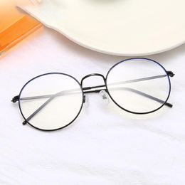 Sunglasses Round Frame Metal Optical Eyeglasses Man 2023 Vintage Anti Blue Light Glasses For Woman Transparent Clear Oculos Feminine GafasSu