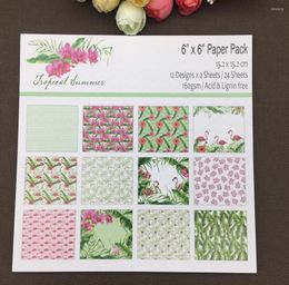 Gift Wrap AlinaCraft 24 Sheet 6"X6" Summer Scrapbooking Design Patterned Paper Pack Andmade Craft Background Pad