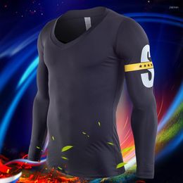 Men's T Shirts SOFIE Men Fitness Long Sleeve T-shirt Quick Dry Basketball Tight Running Sport Suits Elastic Gym Clothes