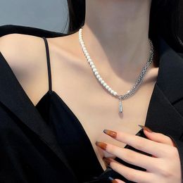 Pendant Necklaces Korean Fashion Vintage Silver Water Drop Shaped Pearls Necklace For Women Party Jewelry Weddings Valentine GiftPendant Nec