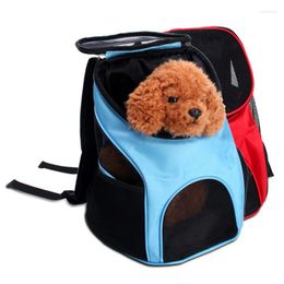 Dog Car Seat Covers Pet Carrier Backpack For Small And Medium Dogs Cats Portable Breathable Grid Bag Travel Double Shoulder Bags Outdoor