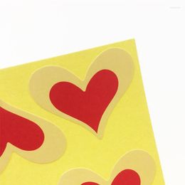 Gift Wrap 900PCS Vintage Fashion Romantic Heart Shape Round Kraft Paper Sticker For Handmade Products Seal Wholesale