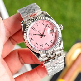 High-Quality Fashion Mens Watch Mechanical Automatic 41Mm Diamond Bezel Pink Men Watches Stainless Steel Strap Wristwatches