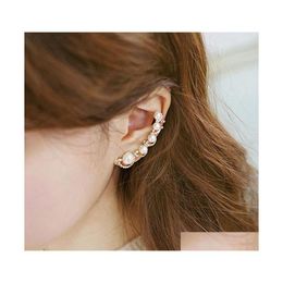 Ear Cuff Fashion Pearl Earrings Rhinestones Single For Women Pierced Clip Hanging Jewellery Drop Delivery Otlvg