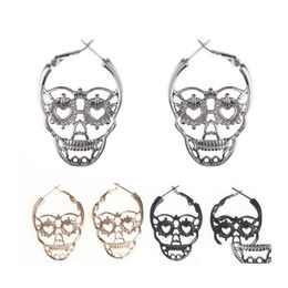 Charm Vintage Punk Gothic Skl Earrings Hollow Women Skeleton Stud Earings Jewellery Drop Delivery Otz8X