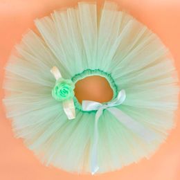 Skirts Mint Baby Girls Fluffy Tutu Skirt & Headband Set Born Po Prop Costume Infant Birthday Tulle Tutus Outfit For 0-12M