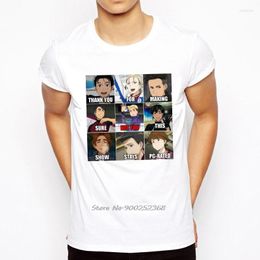 Men's T Shirts Anime Shirt Men Fashion Yuri On Ice T-shirt O Neck White Russian TShirts For Man Funny Top Tees Streetwear