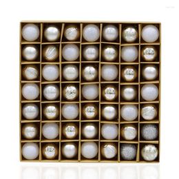 Christmas Decorations JEYL 49Pcs Tree Decor Ball Bauble Hanging Xmas Party Ornaments Decoration Pendants For Home Silver Whit