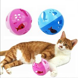 Cat Toys 2PCS Hollow Out Plastic Interactive Toy Balls Kitten Play With Bells For Cats