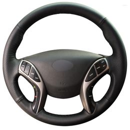 Steering Wheel Covers Hand Swen Cover Top Layer Leather With Thread And Needles For Elantra 2012-2023