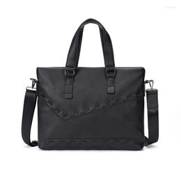 Briefcases PU Leather Business Briefcase Bag Woman Laptop 14 Inch Handbag Work Office Men Shoulder Bags For Women Handbags