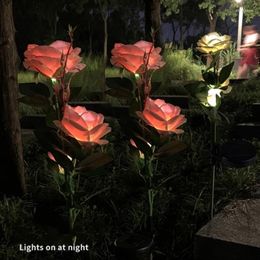 Solar Simulation Rose Flower Light Home Decorative Lights Garden Decoration Lawn Lamp Waterproof Landscape