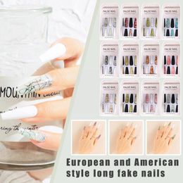 False Nails T Shape Fake Reusable Full Cover Design Press Extension Tips On Universial Art C9N8