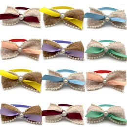 Dog Apparel 50/100pcs Cute Doggy Bow Ties Pearl Style Pet Neckties Supplies Accessories Small Dogs Cat Bowties Holiday Products