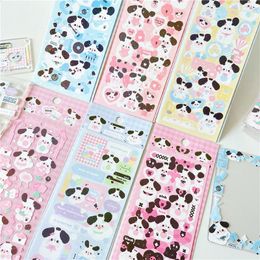 Gift Wrap Korean Cartoon Guitar Tulip Dog Sticker DIY Stationery Scrapbooking Idol Card Junk Journal Decor Art Supplies Kawaii Stickers