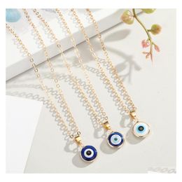 Pendant Necklaces Turkish Symbol Evil Eye Necklace Women Nazar Turkey Arabic Islamic Lucky Charm Blue Eyes Drop Delivery Jewelry Pend Dhebf