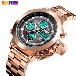 Wristwatches Skmei Fashion Men Sport Watch 2Time Display Quartz Digital Clock Waterproof Military Luminous Chrono Wristwatch Relogio Masculi