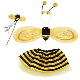 Party Masks 4Pc Bumble Bee Honey Girls Kids Fairy Halloween Fancy Dress Up Costume