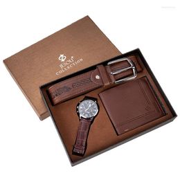 Wristwatches 3Pcs/Set Fashion Mens Watches Set Luxury Watch For Men Belt Wallet Wristwatch Gift Box Birthday ChristmasWristwatches Thun22