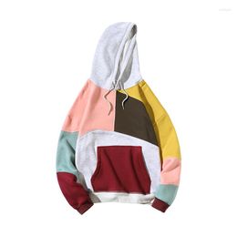 Men's Hoodies Autumn Loose Fitting Hoodie 60% Cotton Matching Colored For Couples Thicken With Fleece Hooded Coat Male M-5XL