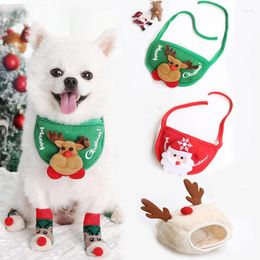 Dog Apparel Pet Christmas Hat Cat Saliva Towel Clothing Dress Up Supplies Cute Design Cosplay Kits