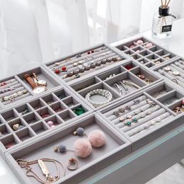 Storage Boxes S Stackable Tray Case Ring Earrings Necklace Organiser Box Earring Jewellery Portable