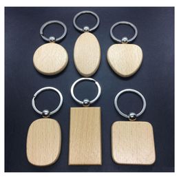 Keychains Lanyards Blank Wood Key Chain Holders Round Square Rec Shape Personalised Edc Wooden Diy Craft Keyrings Gift Dhs Drop De Dh7Gh