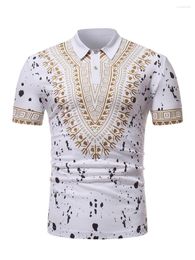 Men's Polos Selling African Turkish-Style Printed Short Sleeved Shirt -40