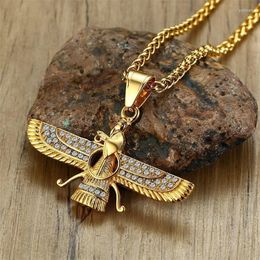 Pendant Necklaces KOtik Vintage Zoroastrianism For Men Gold Color Stainless Steel Islam Male JewelryPendant Godl22