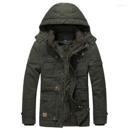 Men's Down Winter Jacket Men Thicken Fleece Washed Cotton Military Parkas Coat Brand High Quality Casual Fashion L-5XL