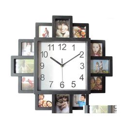 Wall Clocks P O Frame Clock Diy Modern Desigh Art Picture Living Room Home Decor Horlogeabux1 Drop Delivery Garden Dhs5D