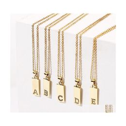 Pendant Necklaces Personalized Alphabet Necklace Women Gold Plate Big Letters Name Choker Chains Hip Hop Jewelry Dhs Drop Delivery Pe Dhwax