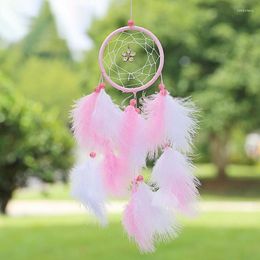 Decorative Figurines Bohemian Girl Heart Lace Dream Catcher Home Hand-Woven Round Wall Hanging Decoration