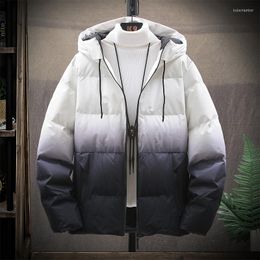 Men's Down Winter Jackets Parkas Patchwork Brand Hooded Warm Thick Jacket Male Fashion Zipper Casual Parka Coats Men Windbreaker 4XL