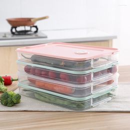 Storage Boxes Refrigerator Food Box Multilayer Stackable Kitchen Organizer Fresh With Cover Dumplings Vegetable Holder Microwave