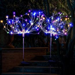 Solar LED Light Outdoor Garden Lighting Dandelion Fireworks Decoration Lamp For Terrace Landscape Christmas Decor 90leds