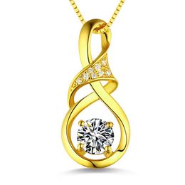 Pendant Necklaces 2023 Infinity Necklace For Women Ladies Crystals Box Chain Gold Colour Jewellery Mother's Day Birthday Gift