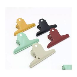 Party Favour Ups Stainless Steel Paper File Clips Colorf Large Metal Bl Binder Clamps Stationery Office Supplies Drop Delivery Home G Dhnyy