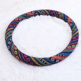 Steering Wheel Covers Creative Linen Car Cover Anti-slip Sleeve Fashion Handle Protector (A Style 38cm)