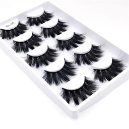 False Eyelashes 5Pairs Faux Mink Hair Wispy Criss-cross Fluffy Thick Natural Handmade Lash Cruelty-free Eye Makeup Tool