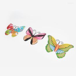 Wall Stickers 3Pcs/lot Metal Butterfly Art 3D Butterflies Decor Sculpture Hanging For Outdoor Patio Garden Backyard